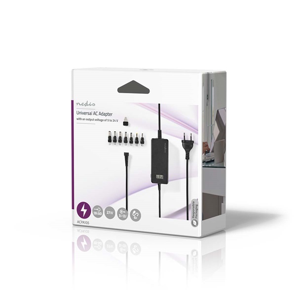 Nedis ACPA105 univerzális AC-DC tápegység, 5V-24V, 36W, 7 cserélhető táp dugó - Image 4