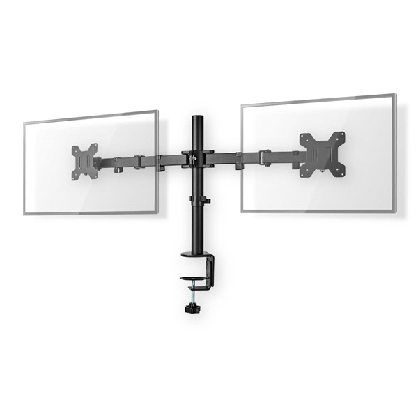 Nedis MMDOS110BK 15"-32" asztali 2 monitor tartóállvány, maximum 8 kg, forgatható dönthető, acél, fekete - Image 1