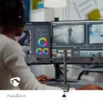 Nedis MMDOS110BK 15"-32" asztali 2 monitor tartóállvány, maximum 8 kg, forgatható dönthető, acél, fekete - Image 4
