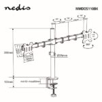 Nedis MMDOS110BK 15"-32" asztali 2 monitor tartóállvány, maximum 8 kg, forgatható dönthető, acél, fekete - Image 7