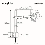Nedis MMSIS110BK asztali monitor tartó konzol / állvány | 15-32" | 75x75 / 100x100 - Image 5
