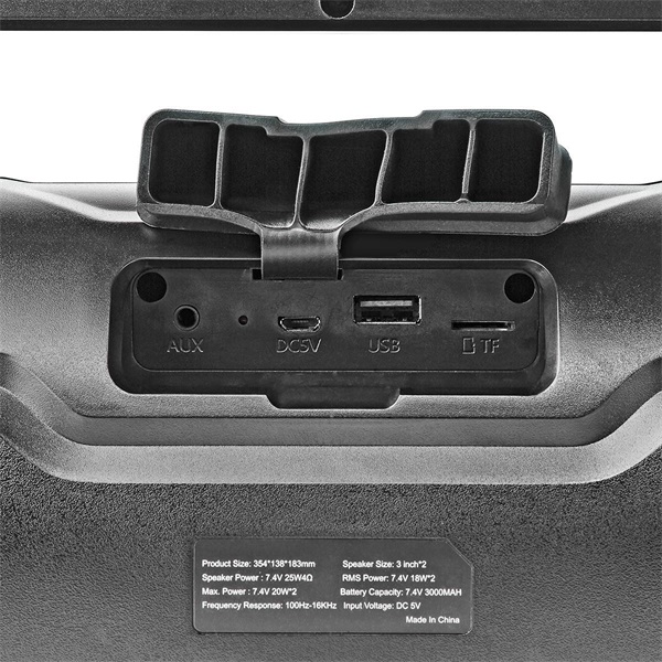 Nedis SPBB310BK akkumulátoros party boombox, 120W, Bluetooth, 10 m hatótávolság, USB, microSD , 6 óra vez nélkül - Image 5