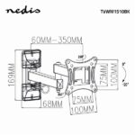 Nedis TVWM1510BK 13"-27"  LCD TV / monitor fali tartókonzol, maximum 15 kg, forgatható, dönthető, fekete - Image 6