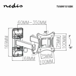 Nedis TVWM1510BK 13"-27"  LCD TV / monitorállvány (tartó konzol), maximum 15 kg, forgatható, dönthető, fekete - Image 6