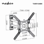Nedis TVWM1530BK 23"-55"  LCD TV / monitor fali tartókonzol, maximum 30 kg, forgatható dönthető, 3 forgáspont - Image 4