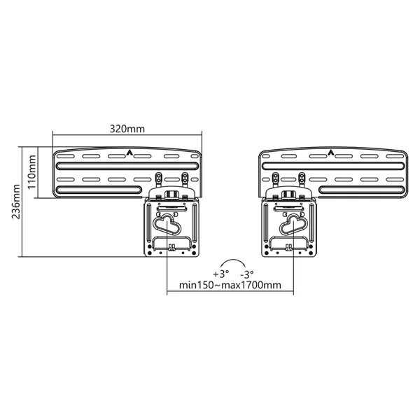 Nedis TVWM5065BK LCD TV / monitor fali tartó konzol, 43-85" Max. teherbírás: 60 kg, faltáv:7,5mm - Image 6