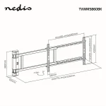 Nedis TVWM5860BK LCD TV / monitot motoros fali tartó konzol, 32-75", max. teherbírás 60 kg, faltáv:56mm, távirányító - Image 8