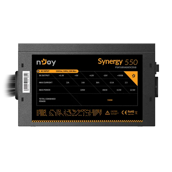 NJOY Tápegység Synergy 550W, 12cm, 20+4, Aktív PFC 80+ White - Image 5