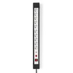 Nedis ESC103SPF1PRO 10 aljzatos elosztó túlfeszűltségvédelemmel, H05VV-F 3G1.5mm2 , 3680 W, 16A, hossz 3m