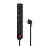 Nedis ESOC650F2BK 6 aljzatos kapcsolós (6-os) elosztó, 5 m, 3680 W, 16 A