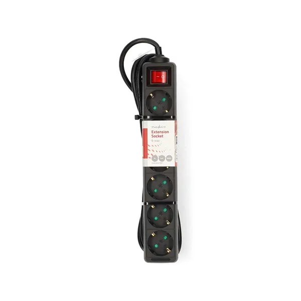 Nedis ESOC650F2BK 6 aljzatos kapcsolós (6-os) elosztó, 5 m, 3680 W, 16 A - Image 2