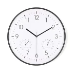 Nedis CLWA4226BK falióra, 30 cm átmérő,  műanyag, csendes szerkezet: óra, hőmérő, páratartamom mérő