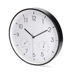 Nedis CLWA4226BK falióra, 30 cm átmérő,  műanyag, csendes szerkezet: óra, hőmérő, páratartamom mérő - Image 2