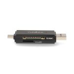 Nedis CRDRU2110BK USB2.0 - USBC kártyaolvasó microSD (TF) / microSDHC (TF) / microSDXC (TF) / SD / SDHC / SDXC