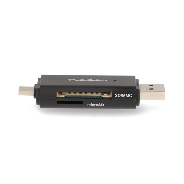 Nedis CRDRU2110BK USB2.0 - USBC kártyaolvasó microSD (TF) / microSDHC (TF) / microSDXC (TF) / SD / SDHC / SDXC - Image 1
