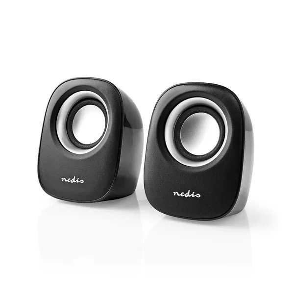 Nedis CSPR10020BK PC hangszóró 2.0, 12 W, 3,5mm sztereo jack, USB-ről táplált, hangerőszabályzó - Image 4