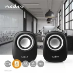 Nedis CSPR10020BK PC hangszóró 2.0, 12 W, 3,5mm sztereo jack, USB-ről táplált, hangerőszabályzó - Image 5