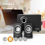 Nedis CSPR10021BK PC (hangfal) hangszóró 2.1, 33 W, 3,5mm sztereo jack - Image 5