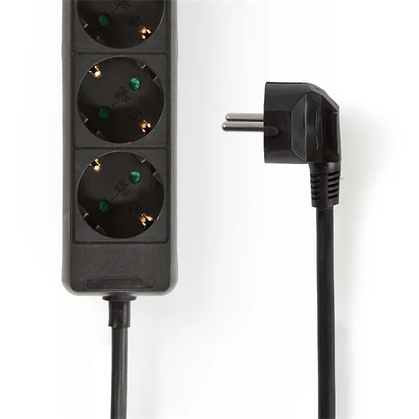 Nedis ESOC630F1BK 6 aljzatos elosztó, 3 m, 3680 W, 16 A, fekete - Image 2