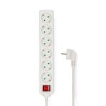 Nedis ESOC650F2WT 6 aljzatos kapcsolós (6-os) elosztó, 5 m, 3680 W, 16 A