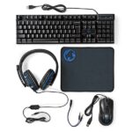 Nedis GCK51110BKUS gamer 5 az 1-ben készlet, Angol Billentyűzet, Headset, Egér, Egérpad és adapter kábel, QWERTY