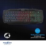 Nedis GKBD100BKUS gamer billentyűzet, USB 2.0 | Membránbillentyűk | LED | Amerikai nemzetközi - Image 5