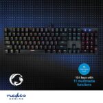 Nedis GKBDM110BKUS gamer billentyűzet, USB,Mechanikus gombok | LED | QWERTY | Amerikai kiosztás - Image 6