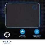 Nedis GMPDL110BK gamer egérpad, Mikroszálas / Gumi,  Fekete, LED világítás - Image 4