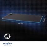 Nedis GMPDL110BK gamer egérpad, Mikroszálas / Gumi,  Fekete, LED világítás - Image 8