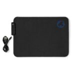 Nedis GMPDL110BK gamer egérpad, Mikroszálas / Gumi,  Fekete, LED világítás