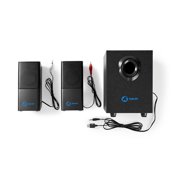 Nedis GSPR10021BK aktív gamer hangszóró 2.1, USB tápellátás, 3,5 mm jack, 30 W, Hangerőszabályozó - Image 6