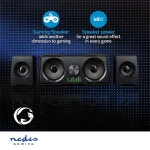 Nedis GSPR21022BK gamer hangszóró készlet, csatornák: 2.2, USB tápellátás, 3,5 mm jack, 48 W, LED, hangerőszabályozó - Image 6