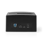 Nedis HDDUSB3210BK HDD / SSD dokkoló, USB 3.2 Gen1, USB Type-A, 2 fiókos,  2,5 / 3,5", USB 3.2 Gen1 - Image 3