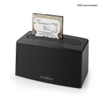 Nedis HDDUSB3210BK HDD / SSD dokkoló, USB 3.2 Gen1, USB Type-A, 2 fiókos,  2,5 / 3,5", USB 3.2 Gen1 - Image 6