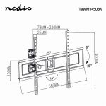 Nedis TVWM1450BK LCD TV / monitor tartó konzol 3d, minden irányban mozgatható, súly: 35 kg, dönthető, forgatható - Image 5