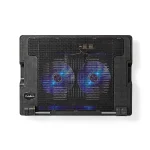 Nedis NBCR200BK notebook hűtő, 14 - 18", 2 X 140mm ventilátor, LED, 1200 rpm - Image 6