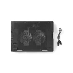 Nedis NBCR200BK notebook hűtő, 14 - 18", 2 X 140mm ventilátor, LED, 1200 rpm - Image 9