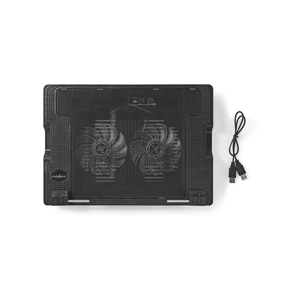 Nedis NBCR200BK notebook hűtő, 18", 2 X 140mm ventilátor, LED, 1200 rpm - Image 9