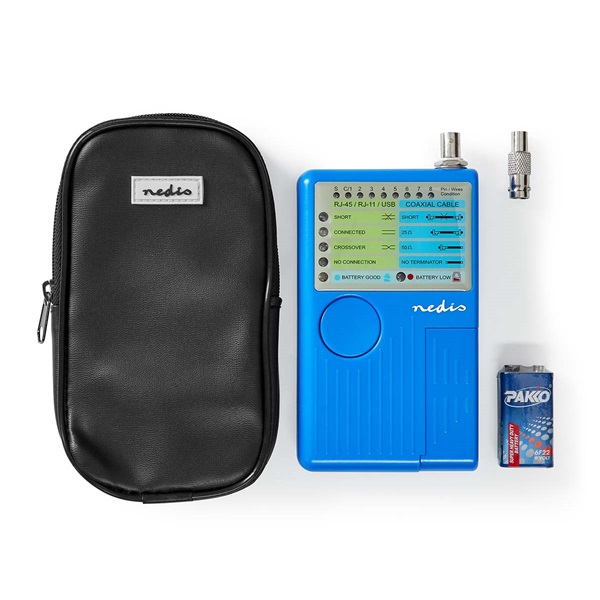 Nedis NWCTM100BU LAN kábel teszter RJ45, RJ11, BNC és USB AB - Image 6