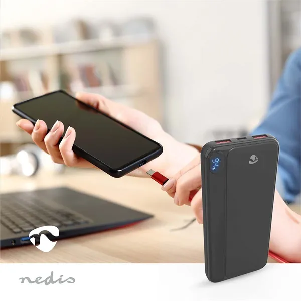 Nedis PBKPD20W125BK powerbank, hordozható külső akkumulátor, power bank 10 000mAh, 1,5 / 1,67 / 2,0 / 2,22 / 3,0 A - Image 8