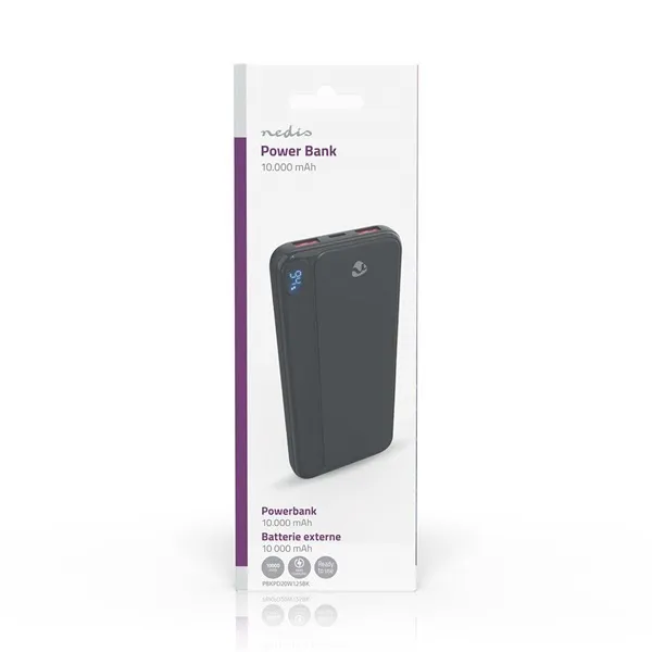 Nedis PBKPD20W125BK powerbank, hordozható külső akkumulátor, power bank 10 000mAh, 1,5 / 1,67 / 2,0 / 2,22 / 3,0 A - Image 9