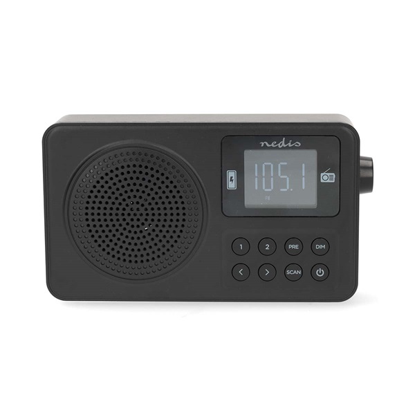 Nedis RDFM2225BK hordozható FM rádió, digitális hangolás, Bluetooth, Fejhallgató kimenet, Ébresztőóra, akkumulátor - Image 2