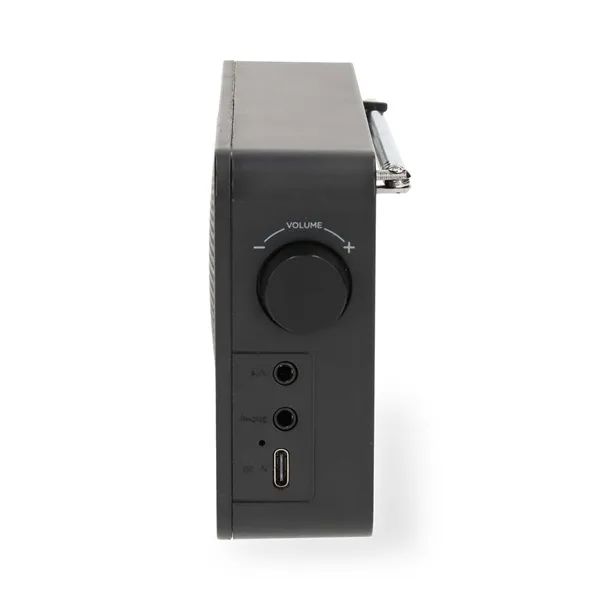 Nedis RDFM2225BK hordozható FM rádió, digitális hangolás, Bluetooth, Fejhallgató kimenet, Ébresztőóra, akkumulátor - Image 3
