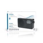 Nedis RDFM2225BK hordozható FM rádió, digitális hangolás, Bluetooth, Fejhallgató kimenet, Ébresztőóra, akkumulátor - Image 6