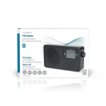 Nedis RDFM2225BK hordozható FM rádió, digitális hangolás, Bluetooth, Fejhallgató kimenet, Ébresztőóra, akkumulátor - Image 6