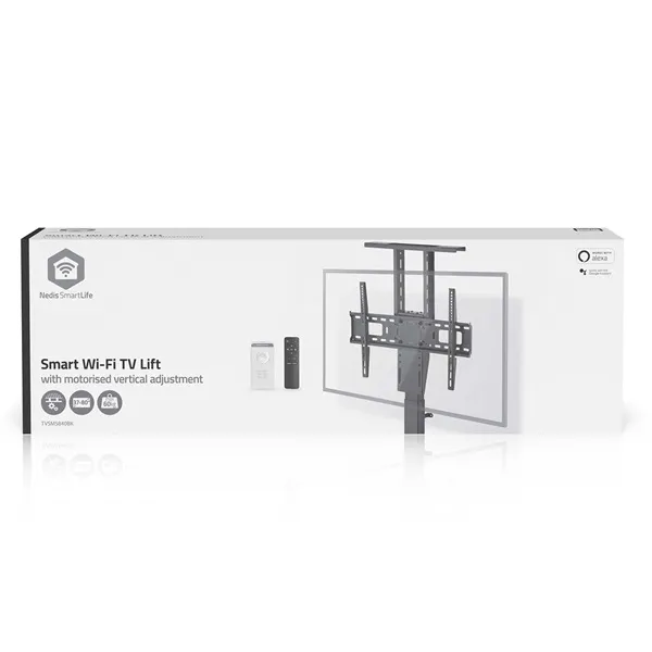 Nedis TVSM5840BK 37-80" LCD TV/Monitor motoros állvány (tartó konzol), állítható magasság 79 - 184 cm, Smart Wi-Fi, 60kg - Image 9
