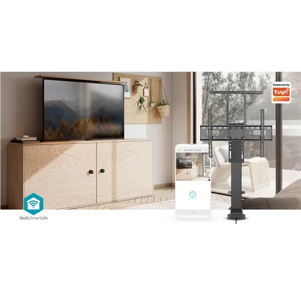 Nedis TVSM5840BK 37-80" LCD TV/Monitor motoros állvány (tartó konzol), állítható magasság 79 - 184 cm, Smart Wi-Fi, 60kg - Image 11
