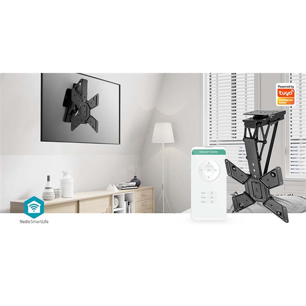 Nedis TVCM5850BK motoros mennyezeti / plafon TV / monitor állvány/tartó konzol, 23-65", dönthető, forgatható, WIFI, 30kg - Image 11