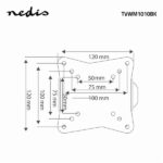 Nedis TVWM1010BK LCD TV / monitor fali tartó konzol, 13-27",  max. teherbírás 30 kg, faltáv:20mm, acél - Image 6
