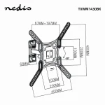 Nedis TVWM1430BK 23"-55" LCD TV / monitor fali tartókonzol, maximum 30 kg, forgatható / dönthető, 2 forgáspont - Image 5